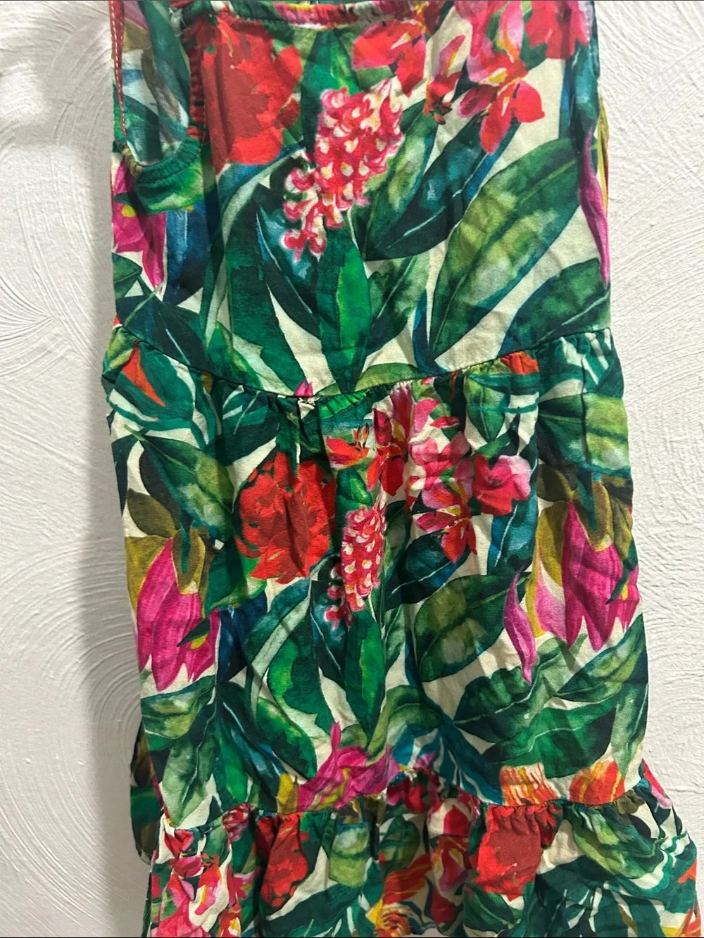 Primark Kids Floral One-Piece Dress - Green Tropical Print